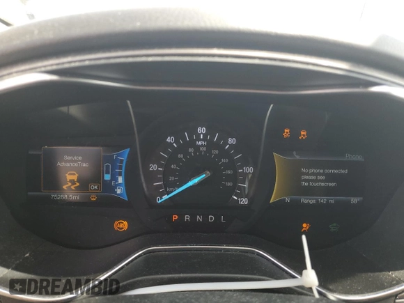 2017 Ford Fusion Hybrid SE with VIN 3FA6P0LU8HR319135, listed as a Copart auction lot 57462035 with 75,288 mi miles and Salvage title. Bid and sale history available at DreamBid. Image 9.
