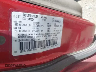 2001 Dodge Caravan Sport with VIN 1B4GP45391B139521, listed as a IAAI auction lot 42172548 with 188,205 mi miles and . Bid and sale history available at carsss.com. Image 9.