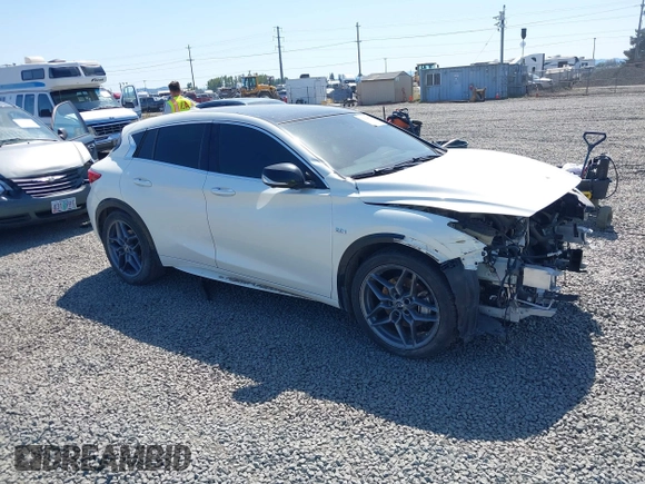 2018 Infiniti QX30 with VIN SJKCH5CPXJA043359, listed as a IAAI auction lot 42114863 with 64,172 mi miles. Bid and sale history available at carsss.com. Image 1.