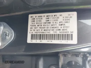 2011 Honda Accord EX-L with VIN 1HGCP3F89BA027445, listed as a IAAI auction lot 42382815 with 136,848 mi miles and . Bid and sale history available at DreamBid. Image 9.
