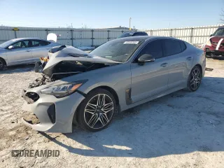 2022 Kia Stinger GT1 with VIN KNAE45LC7N6119730, listed as a Copart auction lot 43046365 with 44,285 mi miles and Salvage Title. Bid and sale history available at DreamBid. Image 1.