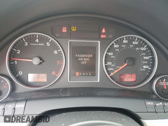 2008 Audi A4 с VIN WAUEH78E28A034855, выставлен на аукционе Copart как лот 60356765 с пробегом 107 980 миль миль и Чистый • Clean title. История ставок и продаж доступна на DreamBid. Изображение 9.