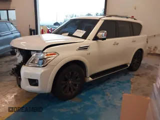 2019 Nissan Armada Platinum z VIN JN8AY2NF0K9352410, wystawiony jako IAAI lot #41078139 z przebiegiem 90 828 mil mil oraz . Historia ofert i sprzedaży dostępna na DreamBid. Obrazek 2.