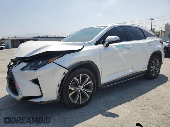 2019 Lexus RX 450h with VIN 2T2BGMCA0KC041135, listed as a Copart auction lot 58092455 with 97,599 mi miles and Salvage title. Bid and sale history available at DreamBid. Image 1.