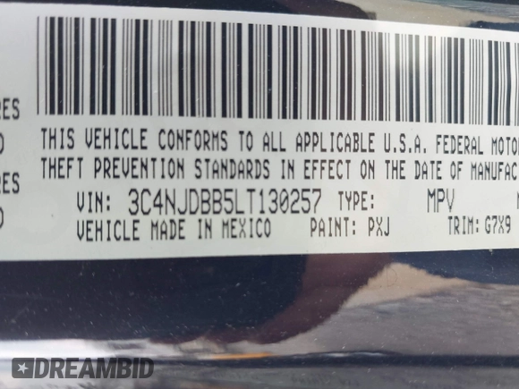 2020 Jeep Compass Latitude с VIN 3C4NJDBB5LT130257, выставлен на аукционе IAAI как лот 42405146 с пробегом 45 429 миль миль и . История ставок и продаж доступна на DreamBid. Изображение 9.