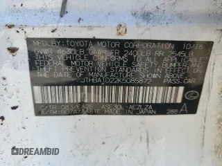 2019 Lexus IS 300 z VIN JTHBA1D22K5085872, wystawiony jako Copart lot #89289775 z przebiegiem 80 862 mil mil oraz Szkoda całkowita • Salvage title. Historia ofert i sprzedaży dostępna na DreamBid. Obrazek 12.