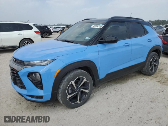 2023 Chevrolet TrailBlazer RS with VIN KL79MTSL2PB143953, listed as a Copart auction lot 49394705 with 16,458 mi miles and Salvage Title. Bid and sale history available at DreamBid. Image 1.