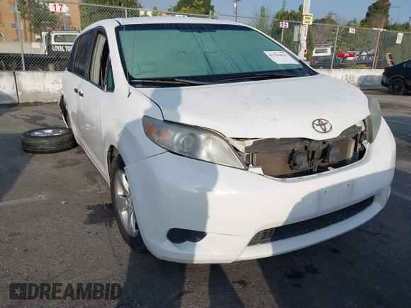 2011 Toyota Sienna with VIN 5TDZK3DC6BS079634, listed as a IAAI auction lot 41506833 with 112,051 mi miles. Bid and sale history available at carsss.com. Image 1.