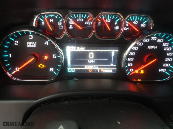 2015 Chevrolet Silverado 1500 LT with VIN 1GCVKREC6FZ421765, listed as a Copart auction lot 50076945 with 106,916 mi miles and Salvage Title. Bid and sale history available at carsss.com. Image 9.