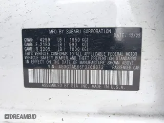2023 Subaru Impreza with VIN 4S3GTAB66P3708873, listed as a IAAI auction lot 41927426 with 60,756 mi miles. Bid and sale history available at carsss.com. Image 9.