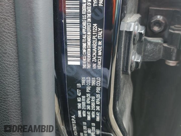 2020 Jeep Renegade Sport z VIN ZACNJAAB2LPL11224, wystawiony jako Copart lot #59463445 z przebiegiem 77 873 mil mil oraz Szkoda całkowita • Salvage title. Historia ofert i sprzedaży dostępna na DreamBid. Obrazek 12.