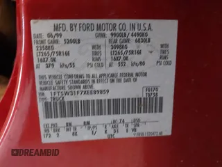 1999 Ford F-350 XL with VIN 1FTSW31F7XEE89859, listed as a IAAI auction lot 42077299 with Not provided miles and . Bid and sale history available at DreamBid. Image 9.