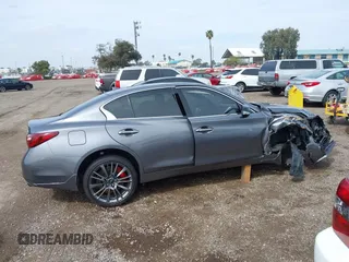 2020 Infiniti Q50 Red Sport 400 with VIN JN1FV7AP9LM630132, listed as a IAAI auction lot 41794185 with 20,049 mi miles and . Bid and sale history available at carsss.com. Image 14.
