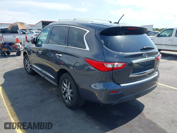 2014 Infiniti QX60 with VIN 5N1AL0MM6EC540477, listed as a IAAI auction lot 42791362 with 143,181 mi miles and . Bid and sale history available at DreamBid. Image 3.