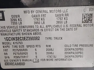2014 Chevrolet Silverado 1500 LTZ with VIN 1GCVKSEC0EZ390082, listed as a IAAI auction lot 41595196 with 161,349 mi miles and . Bid and sale history available at DreamBid. Image 9.