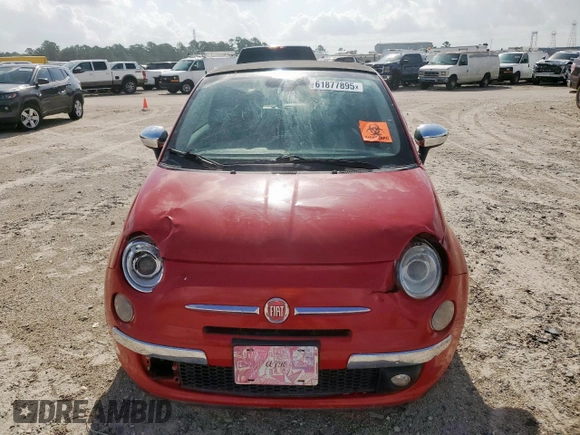 2016 FIAT 500 Lounge with VIN 3C3CFFER9GT122184, listed as a Copart auction lot 61877895 with 49,071 mi miles and Salvage title. Bid and sale history available at DreamBid. Image 5.