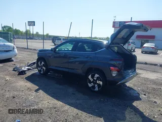 2025 Hyundai Kona Limited with VIN KM8HECA37SU190630, listed as a IAAI auction lot 41973164 with 6,850 mi miles and . Bid and sale history available at carsss.com. Image 3.