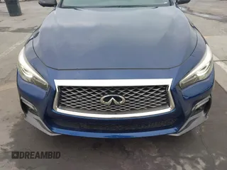 2020 Infiniti Q50 Red Sport 400 with VIN JN1FV7AP3LM630563, listed as a IAAI auction lot 42000146 with 63,327 mi miles and . Bid and sale history available at carsss.com. Image 12.