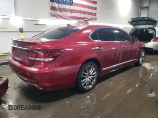 2015 Lexus LS 460 L with VIN JTHGL5EF2F5055740, listed as a Copart auction lot 46279815 with 84,629 mi miles and Salvage title. Bid and sale history available at DreamBid. Image 3.