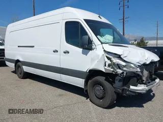 2023 Mercedes-Benz Sprinter Cargo Cargo with VIN W1Y4NDHY5PT143292, listed as a IAAI auction lot 41175069 with 21,872 mi miles and . Bid and sale history available at carsss.com. Image 1.