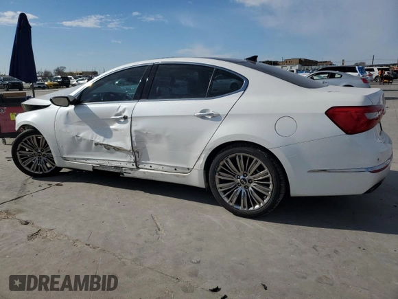 2014 Kia Cadenza Premium with VIN KNALN4D77E5143967, listed as a Copart auction lot 87729595 with 143,885 mi miles and Salvage Title. Bid and sale history available at carsss.com. Image 2.