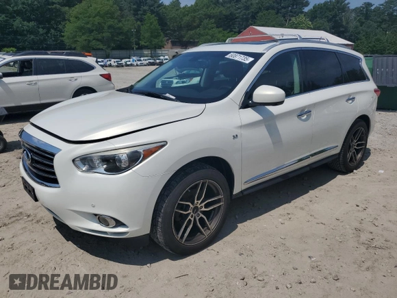2014 Infiniti QX60 with VIN 5N1AL0MM0EC538966, listed as a Copart auction lot 60871735 with 99,479 mi miles and Salvage title. Bid and sale history available at DreamBid. Image 1.