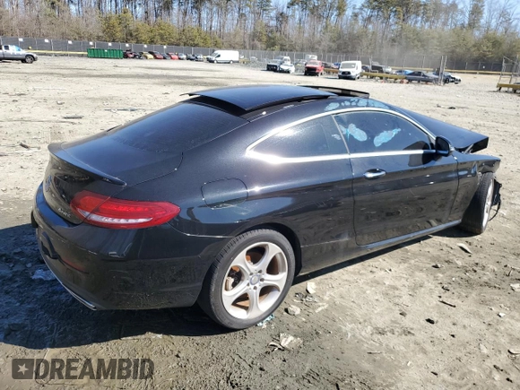 2017 Mercedes-Benz C 300 with VIN WDDWJ4KB6HF452935, listed as a Copart auction lot 46582135 with Not Provided miles and Salvage Title. Bid and sale history available at DreamBid. Image 3.