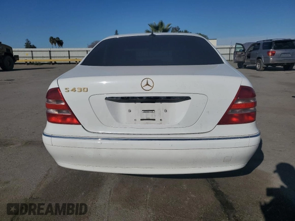 2001 Mercedes-Benz S-Class with VIN WDBNG70J51A201731, listed as a Copart auction lot 48208655 with 110,827 mi miles and Salvage Title. Bid and sale history available at carsss.com. Image 6.
