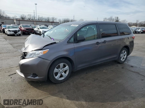 2016 Toyota Sienna L with VIN 5TDZK3DCXGS690788, listed as a Copart auction lot 43284565 with 154,559 mi miles and Salvage title. Bid and sale history available at DreamBid. Image 1.