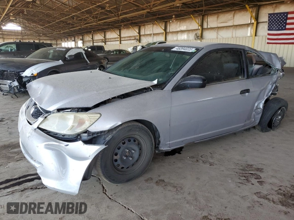 2005 Honda Civic VP z VIN 1HGEM22125L058355, wystawiony jako Copart lot #46894035 z przebiegiem Nie podano mil oraz Szkoda całkowita • Salvage title. Historia ofert i sprzedaży dostępna na DreamBid. Obrazek 1.