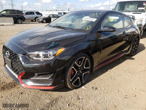 2021 Hyundai Veloster N with VIN KMHT36AH8MU008756, listed as a Copart auction lot 55847812 with NaN miles. Bid and sale history available at carsss.com. Image 2.