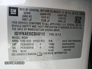 2012 Cadillac SRX Luxury Collection z VIN 3GYFNAE35CS642113, wystawiony jako Copart lot #60201195 z przebiegiem 108 006 mil mil oraz Szkoda całkowita • Salvage title. Historia ofert i sprzedaży dostępna na DreamBid. Obrazek 14.