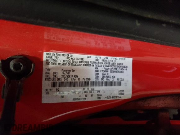 2014 Ford Focus SE with VIN 1FADP3K25EL333416, listed as a Copart auction lot 43550925 with 135,345 mi miles and Salvage Title. Bid and sale history available at carsss.com. Image 12.