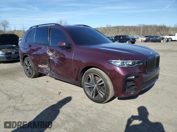 2022 BMW X7 xDrive40i z VIN 5UXCW2C00N9K81494, wystawiony jako Copart lot #51406425 z przebiegiem Nie podano mil oraz Szkoda całkowita • Salvage title. Historia ofert i sprzedaży dostępna na DreamBid. Obrazek 4.