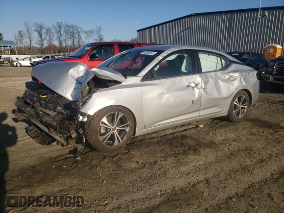 2021 Nissan Sentra SV with VIN 3N1AB8CVXMY223259, listed as a Copart auction lot 44226165 with 69,072 mi miles and Salvage Title. Bid and sale history available at carsss.com. Image 1.
