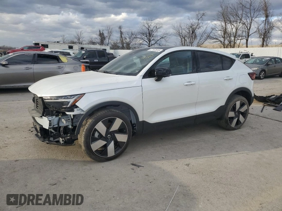 2023 Volvo C40 Recharge Pure Electric Ultimate with VIN YV4ED3GM1P2044198, listed as a Copart auction lot 47197815 with 8,258 mi miles and Salvage Title. Bid and sale history available at carsss.com. Image 1.