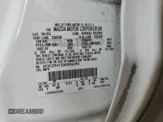 2003 Mazda Tribute LX with VIN 4F2CZ94123KM56293, listed as a Copart auction lot 65930574 with 175,150 mi miles and Salvage Title. Bid and sale history available at carsss.com. Image 12.