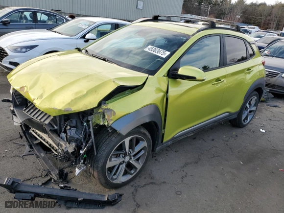 2020 Hyundai Kona Limited with VIN KM8K3CA59LU486487, listed as a Copart auction lot 45363675 with 76,392 mi miles and Salvage Title. Bid and sale history available at carsss.com. Image 1.