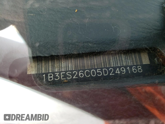 2005 Dodge Neon SE with VIN 1B3ES26C05D249168, listed as a Copart auction lot 70505584 with 180,859 mi miles and Salvage Title. Bid and sale history available at DreamBid. Image 14.