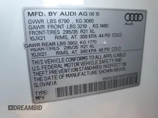 2015 Audi Q7 Premium Plus с VIN WA1LGAFE6FD032285, выставлен на аукционе Copart как лот 54931105 с пробегом 97 218 миль миль и Списание • Salvage title. История ставок и продаж доступна на DreamBid. Изображение 14.