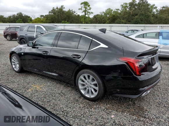 2024 Cadillac CT5 Luxury with VIN 1G6DM5RK1R0106920, listed as a Copart auction lot 74776684 with 5,501 mi miles and Salvage title. Bid and sale history available at DreamBid. Image 2.