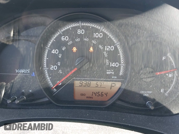 2015 Toyota Yaris L with VIN VNKKTUD38FA033446, listed as a IAAI auction lot 42014271 with 14,564 mi miles. Bid and sale history available at carsss.com. Image 7.