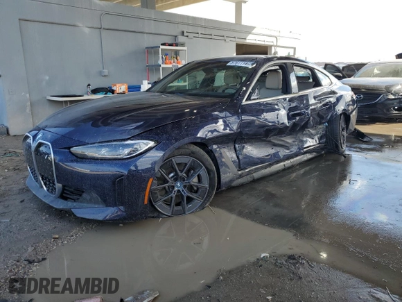 2024 BMW i4 eDrive35 with VIN WBY43AW05RFR93803, listed as a Copart auction lot 87611145 with 0 mi miles and Non Repairable. Bid and sale history available at carsss.com. Image 1.