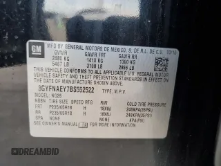 2011 Cadillac SRX Luxury Collection with VIN 3GYFNAEY7BS552522, listed as a Copart auction lot 44968795 with 116,683 mi miles and Salvage Title. Bid and sale history available at carsss.com. Image 13.