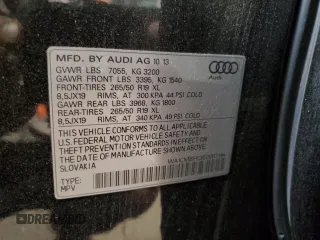 2014 Audi Q7 with VIN WA1CMBFE3ED007194, listed as a Copart auction lot 53189005 with Not provided miles and Salvage title. Bid and sale history available at DreamBid. Image 13.