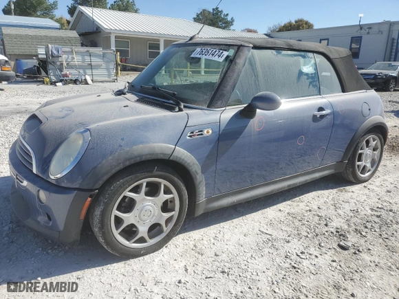 2006 MINI Cooper Convertible S with VIN WMWRH33576TF89015, listed as a Copart auction lot 76351474 with 153,521 mi miles and Salvage Title. Bid and sale history available at carsss.com. Image 1.
