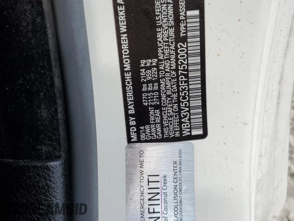 2015 BMW 4 Series 428i z VIN WBA3V5C53FP752002, wystawiony jako Copart lot #53228965 z przebiegiem 98 458 mil mil oraz Szkoda całkowita • Salvage title. Historia ofert i sprzedaży dostępna na DreamBid. Obrazek 12.