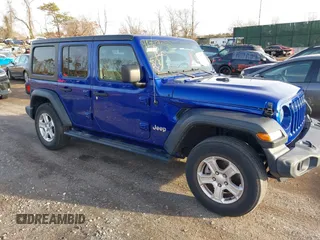 2020 Jeep Wrangler Unlimited Sport S with VIN 1C4HJXDN0LW140324, listed as a IAAI auction lot 41517030 with 53,942 mi miles. Bid and sale history available at carsss.com. Image 1.