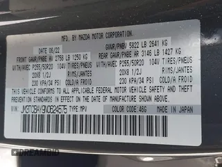 2022 Mazda CX-9 Touring Plus with VIN JM3TCBAY9N0624575, listed as a IAAI auction lot 42326284 with 16,572 mi miles and . Bid and sale history available at DreamBid. Image 9.