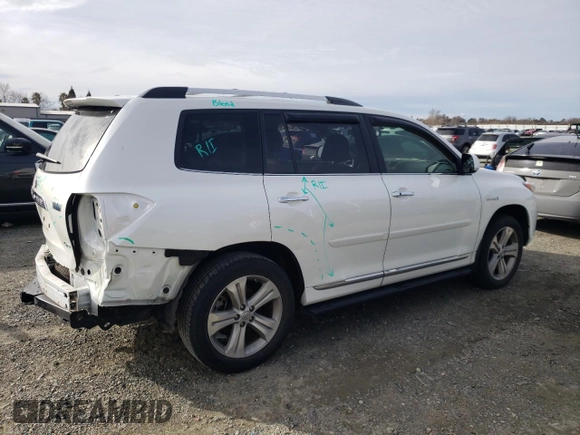 2012 Toyota Highlander Hybrid Limited with VIN JTEDC3EH5C2010262, listed as a Copart auction lot 44388965 with 166,019 mi miles and Salvage Title. Bid and sale history available at carsss.com. Image 3.